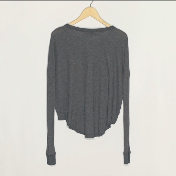 Wildfox Don't Tell Perry Thermal Gray Relaxed Tee Top XS - Picture 11 of 16